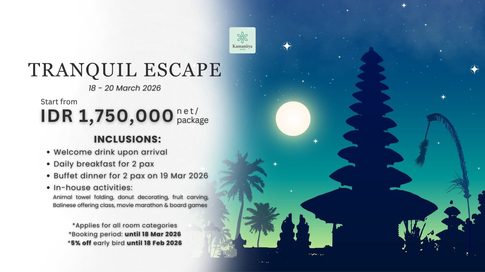 Kamaniiya Petitenget Seminyak Popup